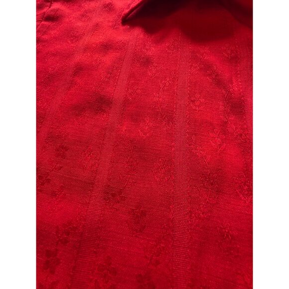 Vintage Marlboro Red Orange Floral Embossed Long Sleeve Button-Up Shirt S - Picture 6 of 8
